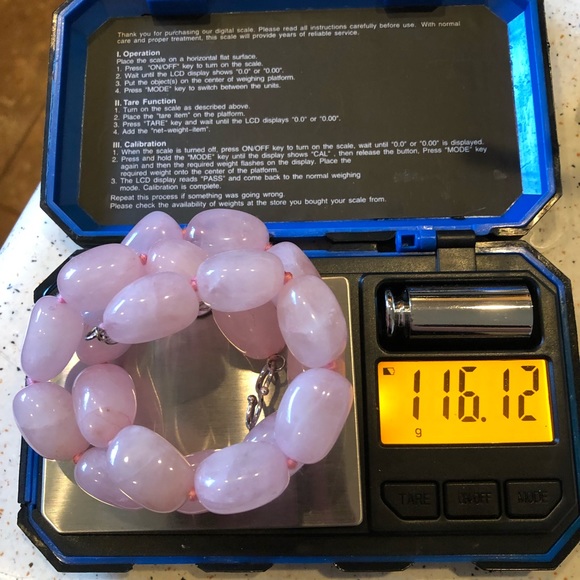 Organic Pink Rose Quartz Necklace sterling silver - Picture 7 of 7